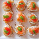 Canapes with red fish