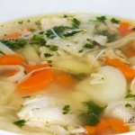 Potato soup with chicken broth