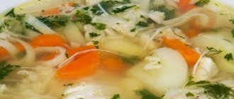 Картофельный суп на курином бульоне