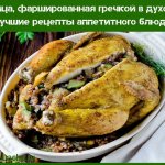 chicken stuffed with buckwheat in the oven