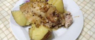 chicken galantine with baked potatoes