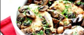 Chicken with mushrooms in a slow cooker