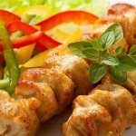 Chicken kebab with kefir marinade