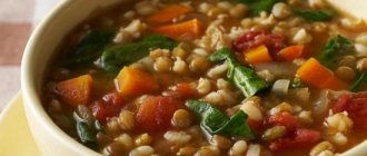Lentil soup: vegetable recipe