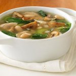 fresh champignon soup with potatoes
