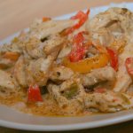 Stewed chicken breast with vegetables